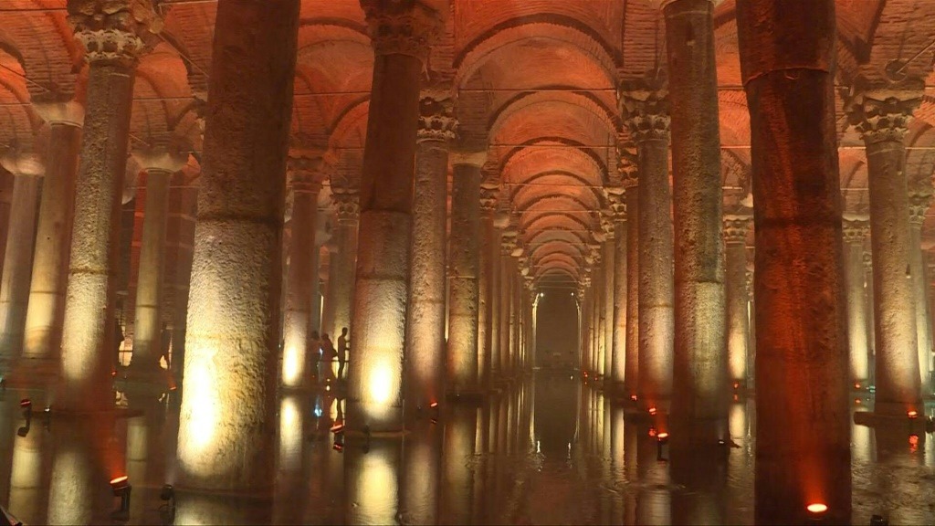 Citerne de Justinien du temps de Byzance (Istanbul)